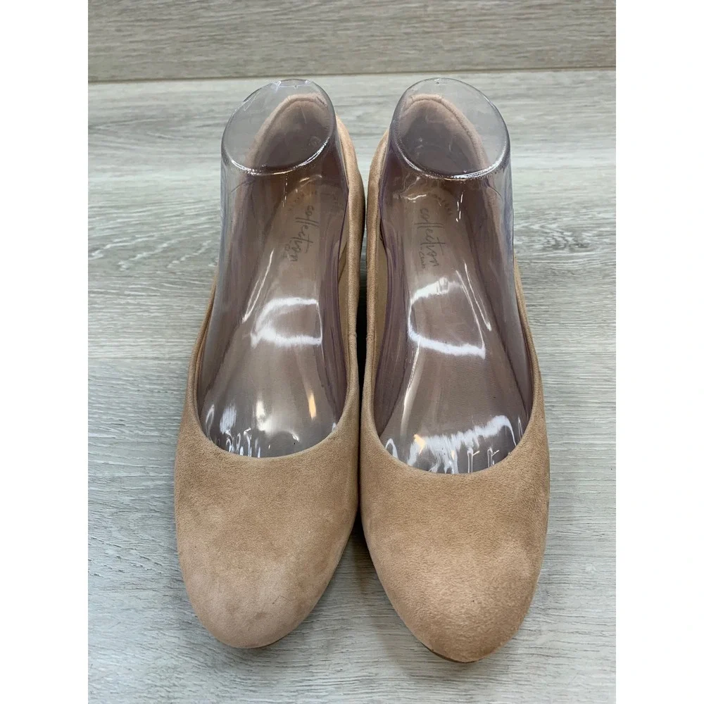 Clarks Women's Tan Suede Wedge Pumps Comfort Tan 7.5 Casual Shoes